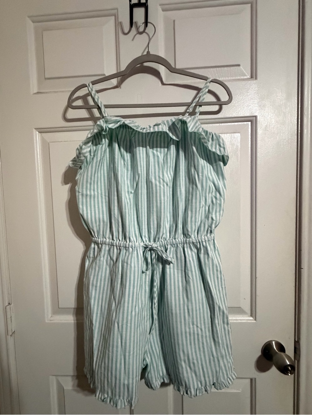 Cider Mint Green & White Striped Romper